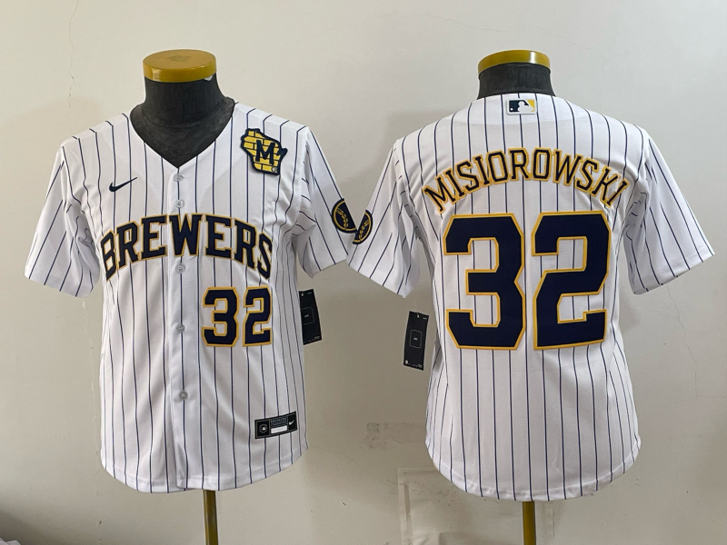 Youth 2026 Milwaukee Brewers #32 Misiorowski white Game Nike MLB Jersey 0823003